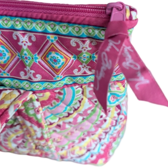 Vera Bradley Capri Melon Small Shoulder Bag Pink Paisley Quilted Tote Vintage - Picture 4 of 10